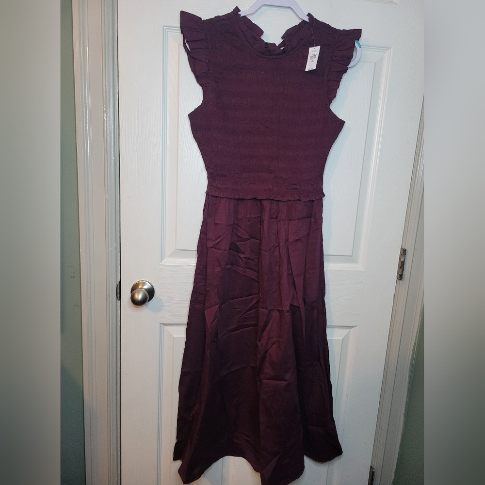 Gap Dress Size Small Tall Women's Boho Open Back Tie Fit And Flare